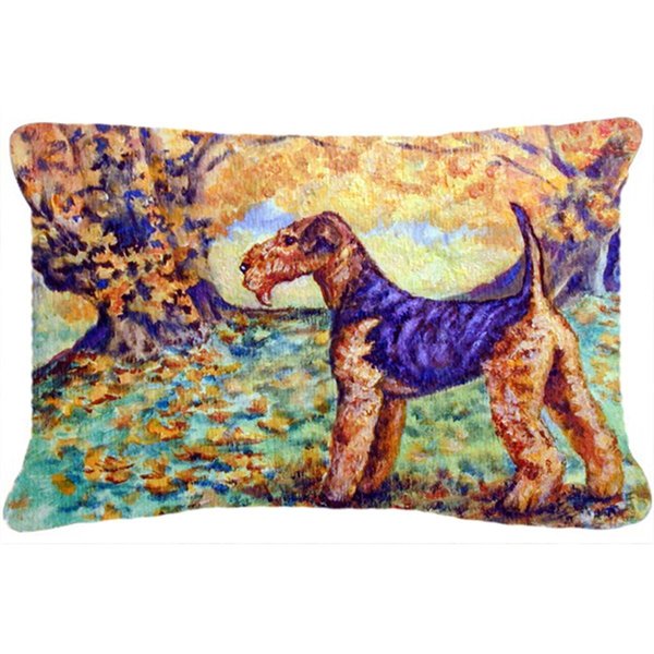 Micasa Autumn Airedale Terrier Fabric Decorative Pillow MI714619